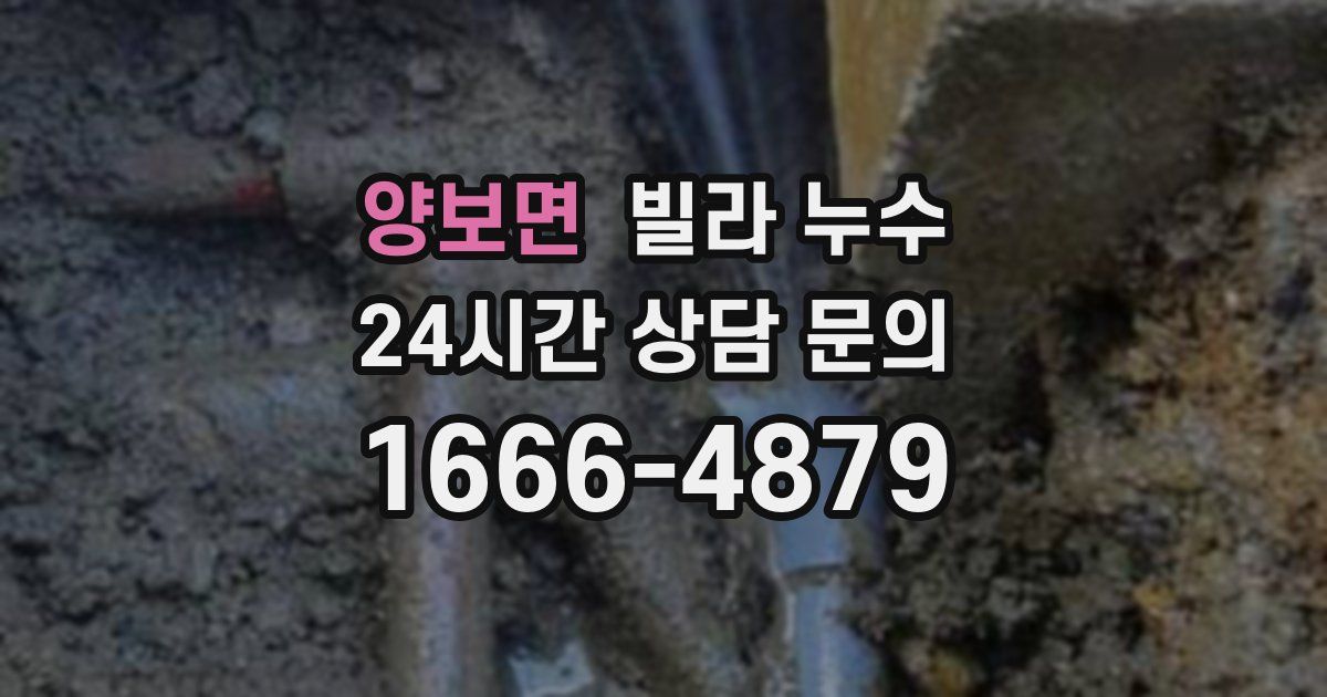 양보면 빌라 누수