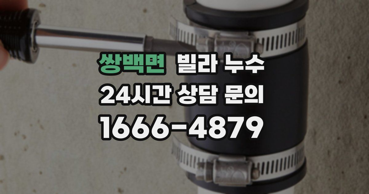 쌍백면 빌라 누수