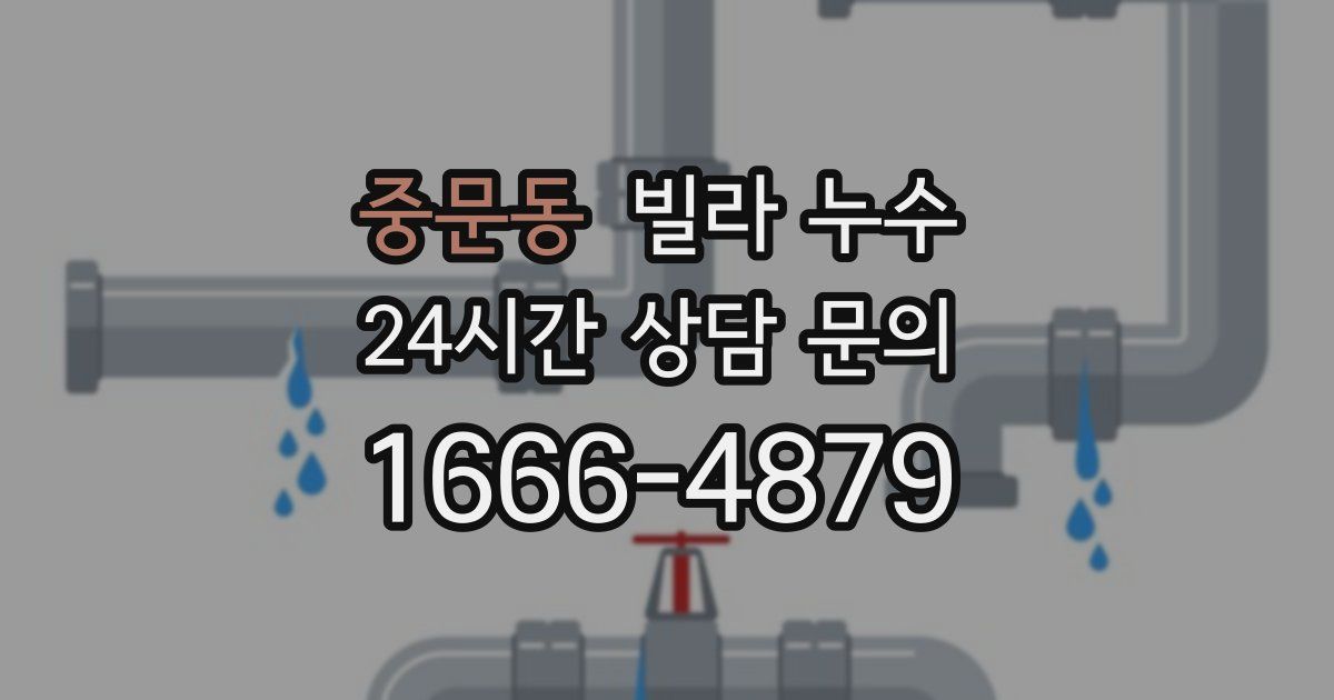 중문동 빌라 누수