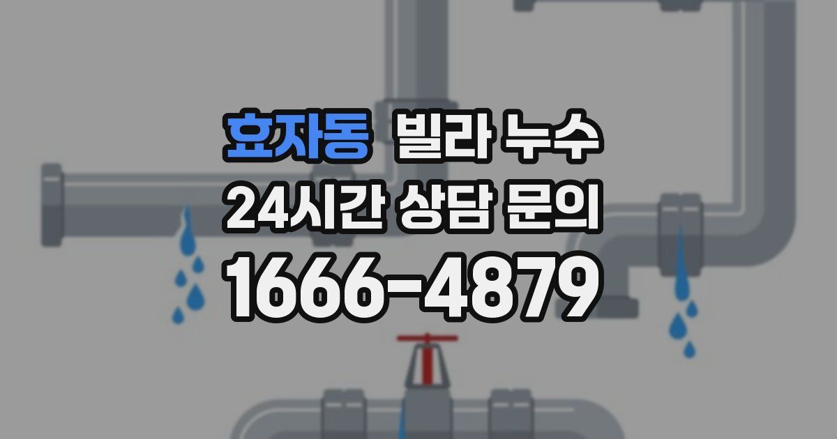 효자동 빌라 누수