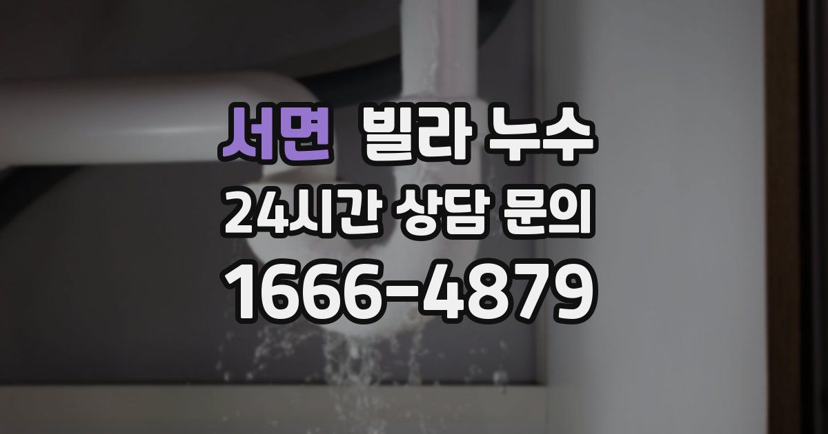 서면 빌라 누수