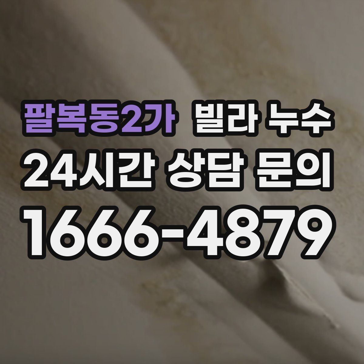팔복동2가 빌라 누수 세탁실 인근 벽이 젖는다면 확인할 것