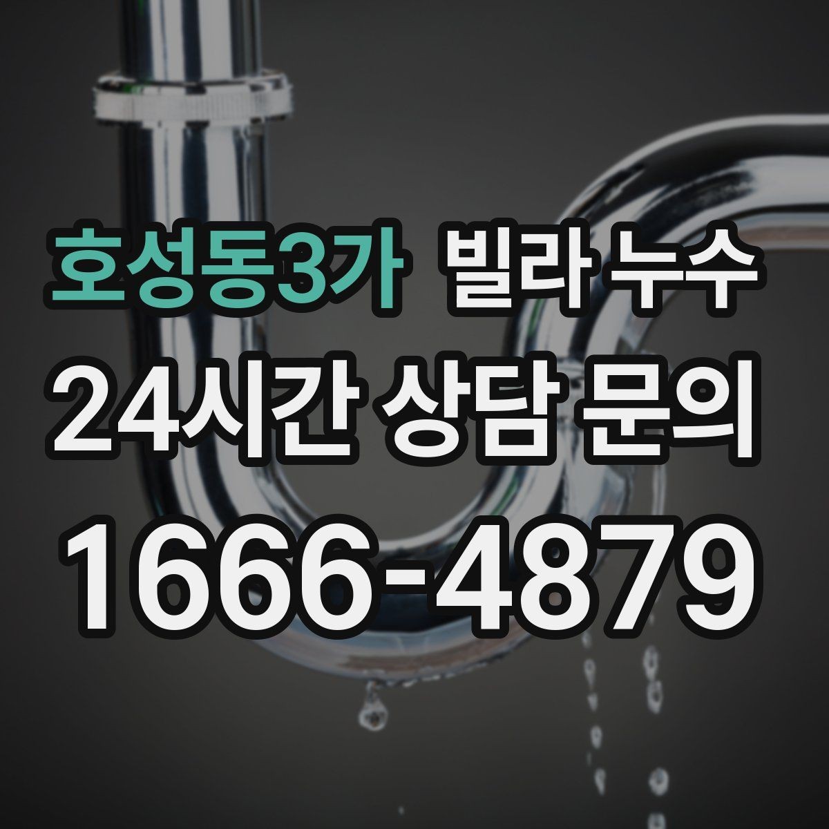 호성동3가 빌라 누수 배수구 주변이 항상 젖어 있다면