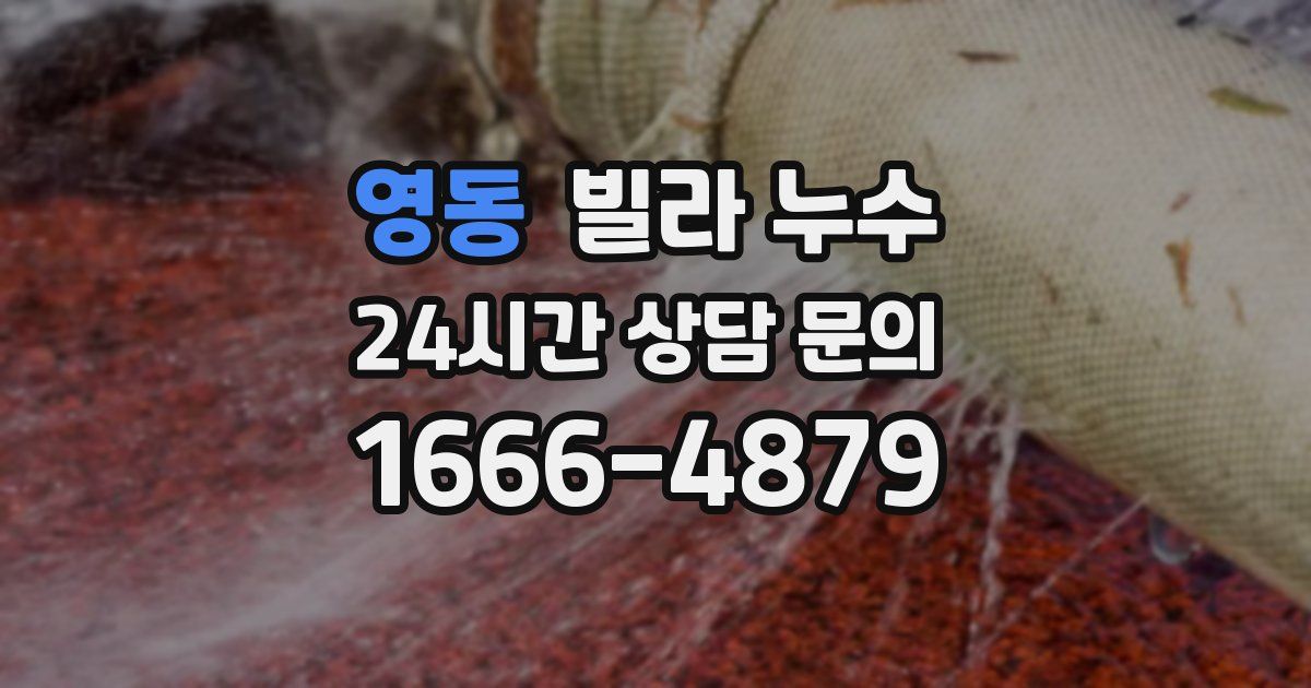 영동 빌라 누수