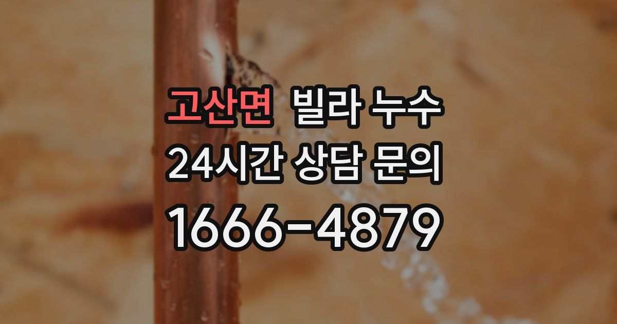 고산면 빌라 누수