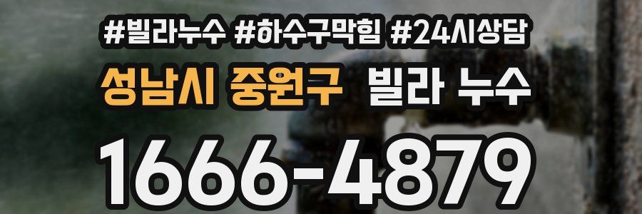 성남시 중원구 빌라 누수
