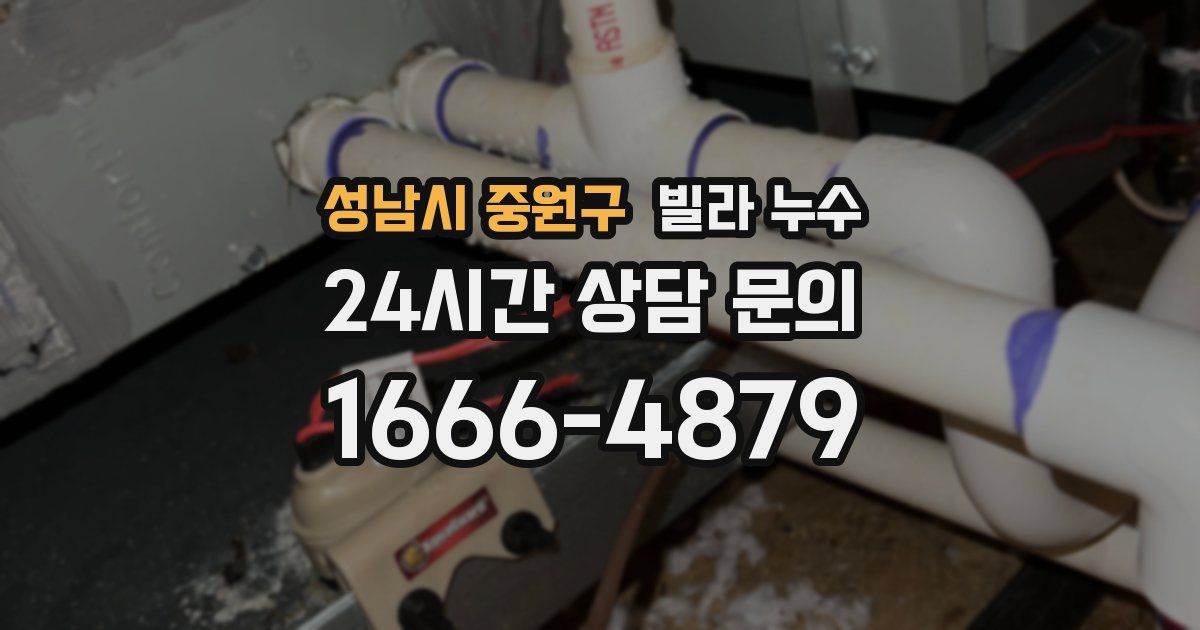 성남시 중원구 빌라 누수