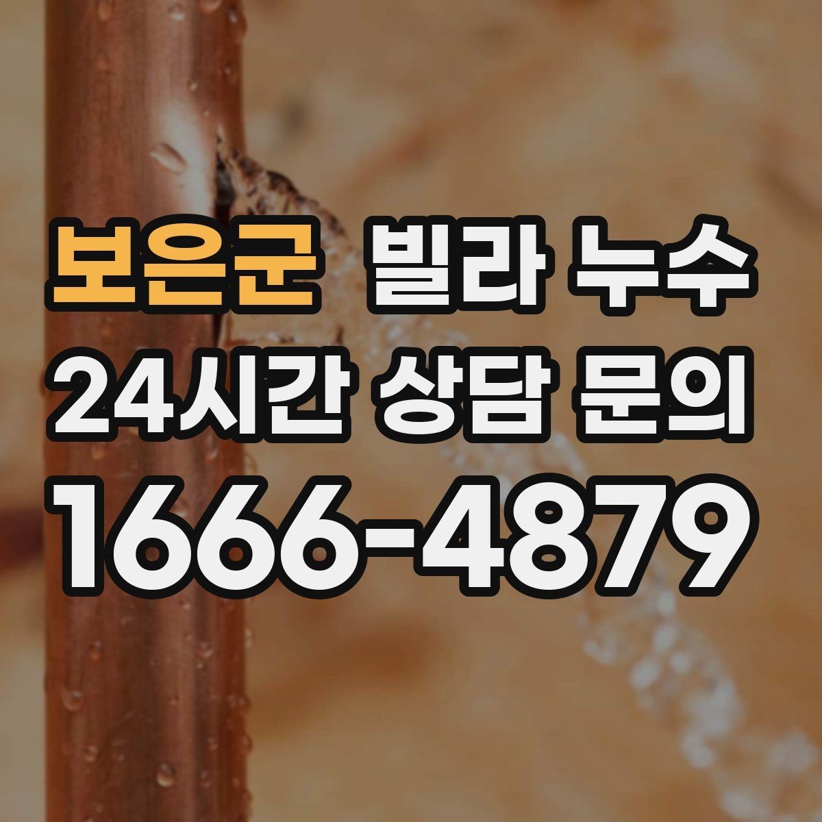 보은군 빌라 누수 수도계량기함이 축축하면 누수 가능성