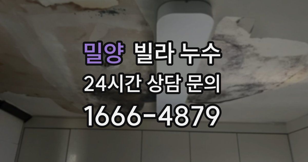 밀양 빌라 누수