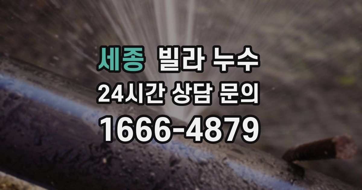 세종 빌라 누수