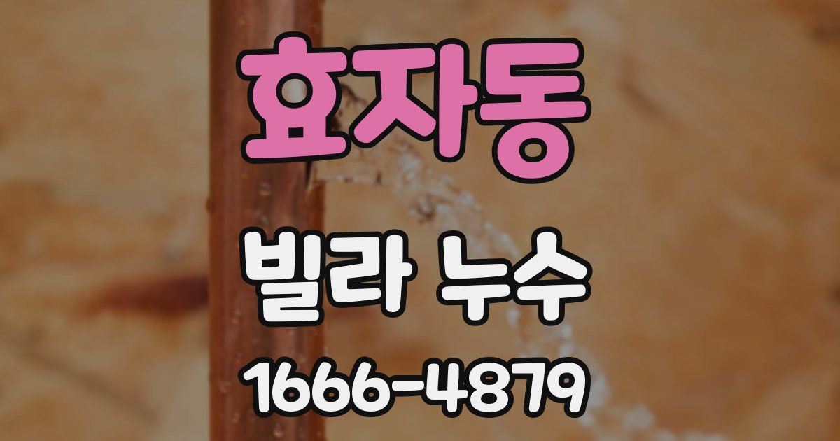 효자동 빌라 누수