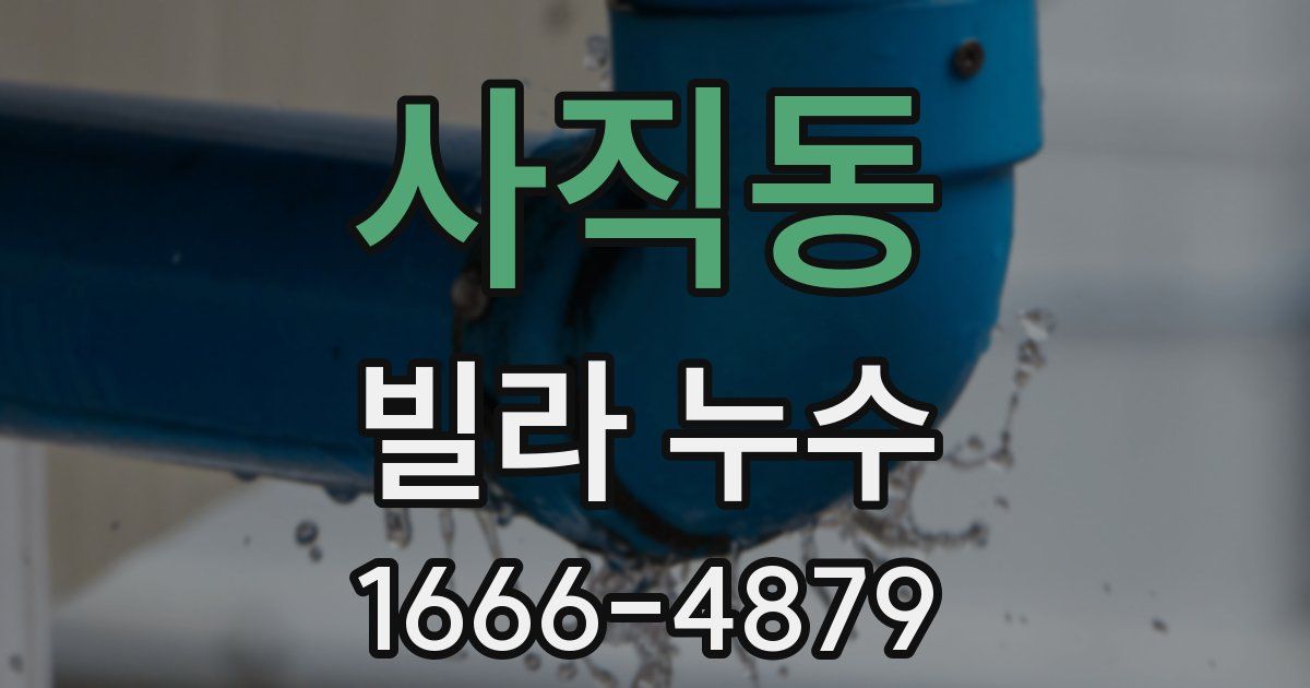 사직동 빌라 누수