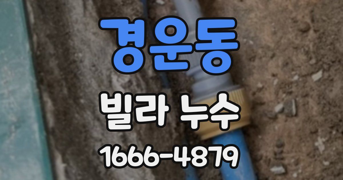 경운동 빌라 누수