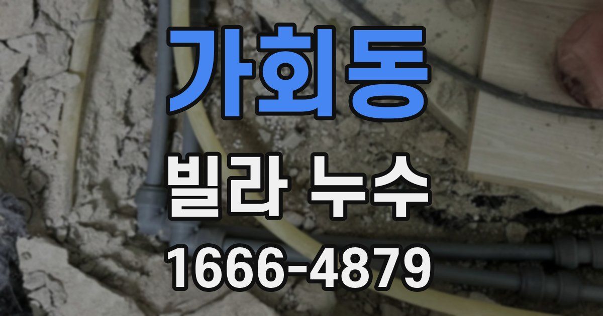 가회동 빌라 누수