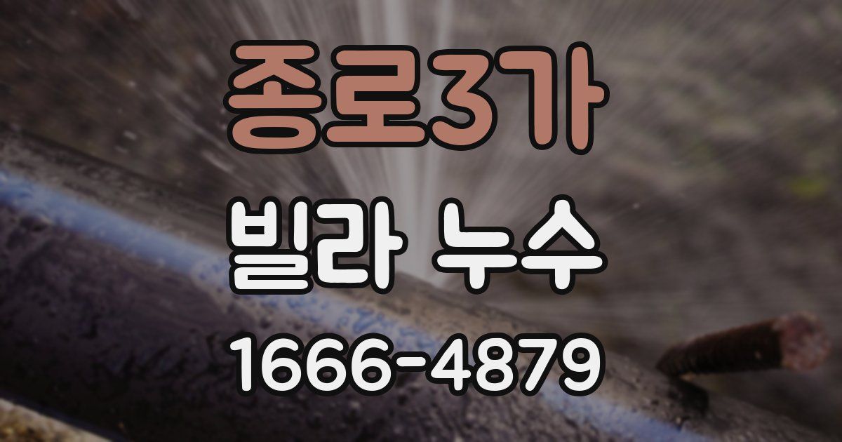 종로3가 빌라 누수