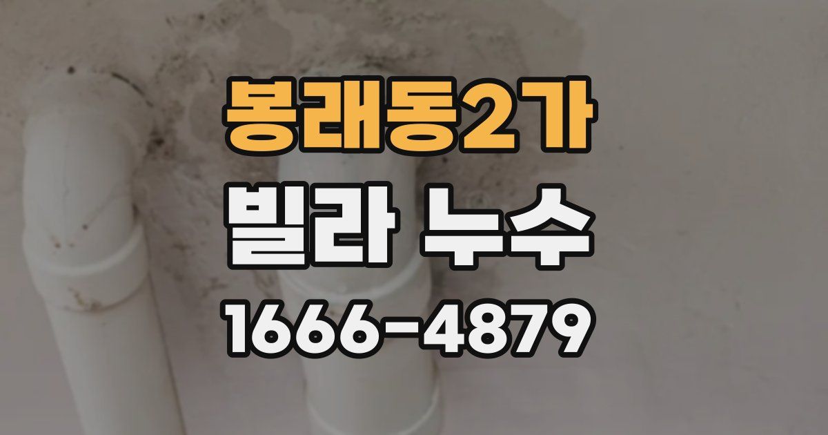 봉래동2가 빌라 누수