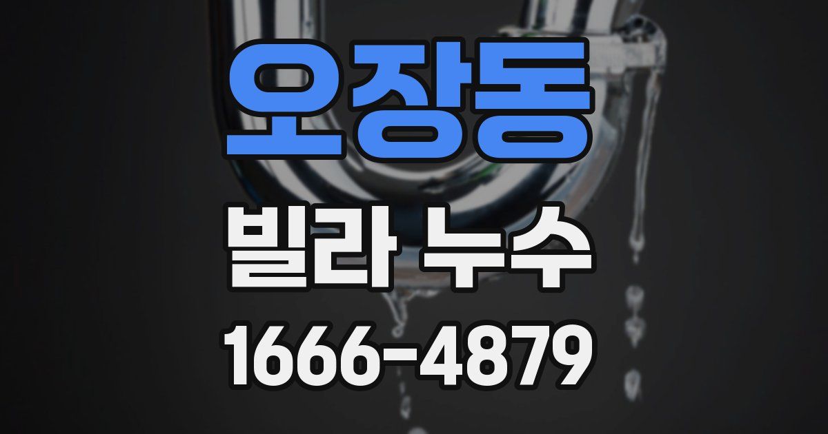 오장동 빌라 누수