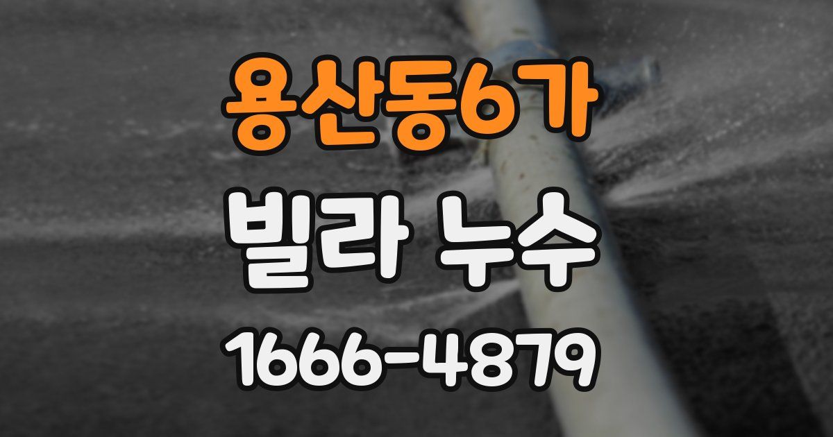 용산동6가 빌라 누수