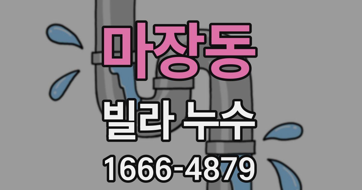 마장동 빌라 누수