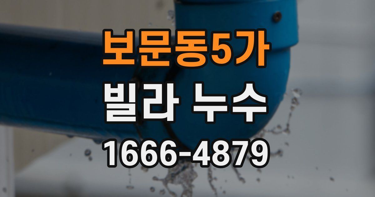 보문동5가 빌라 누수