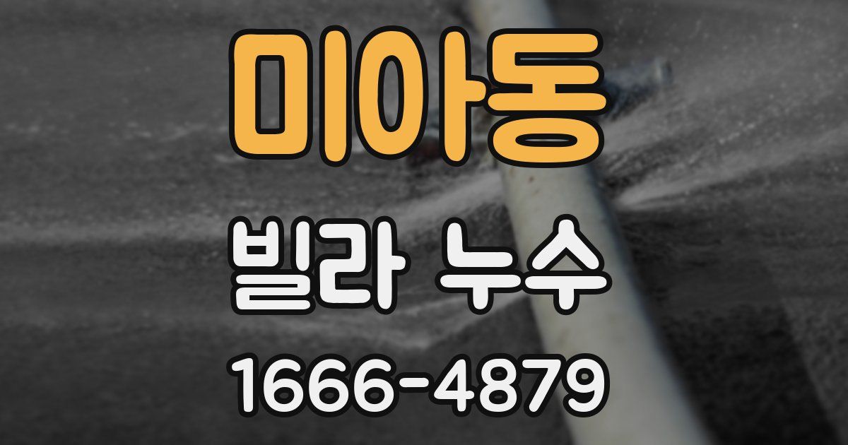 미아동 빌라 누수
