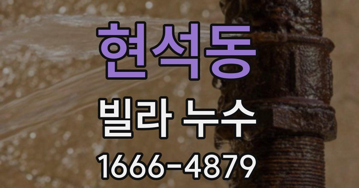 현석동 빌라 누수