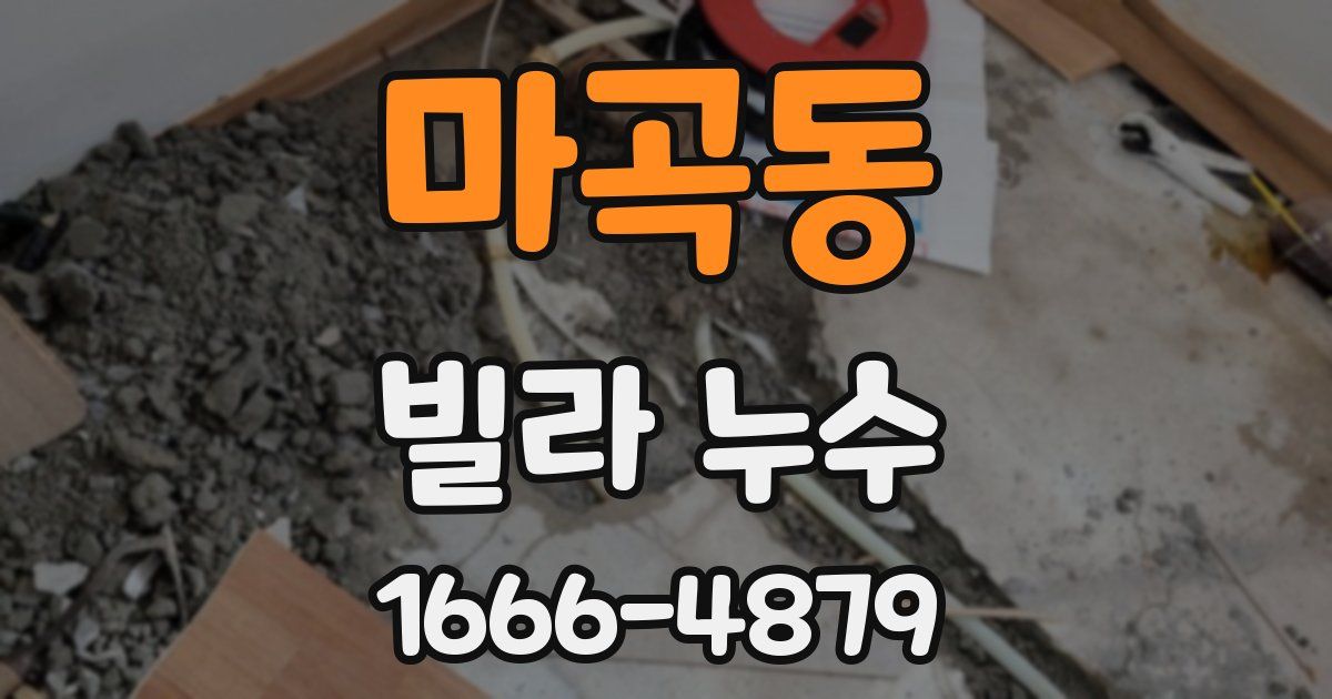마곡동 빌라 누수