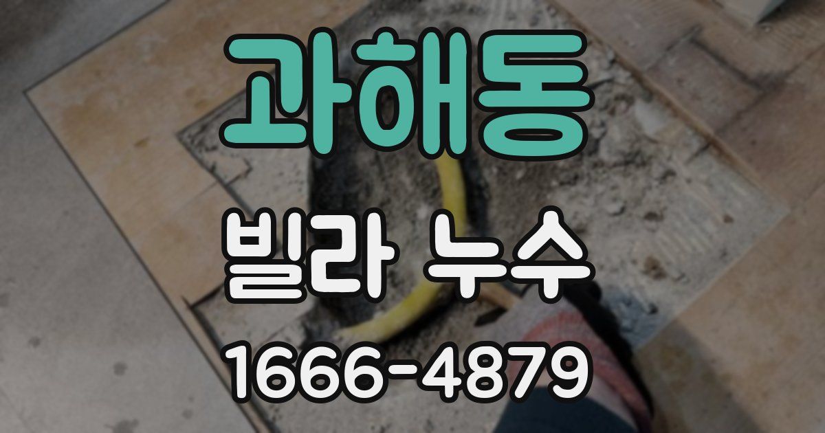 과해동 빌라 누수