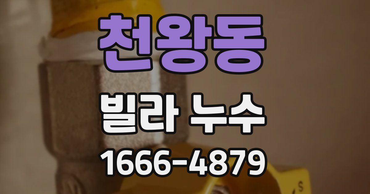 천왕동 빌라 누수