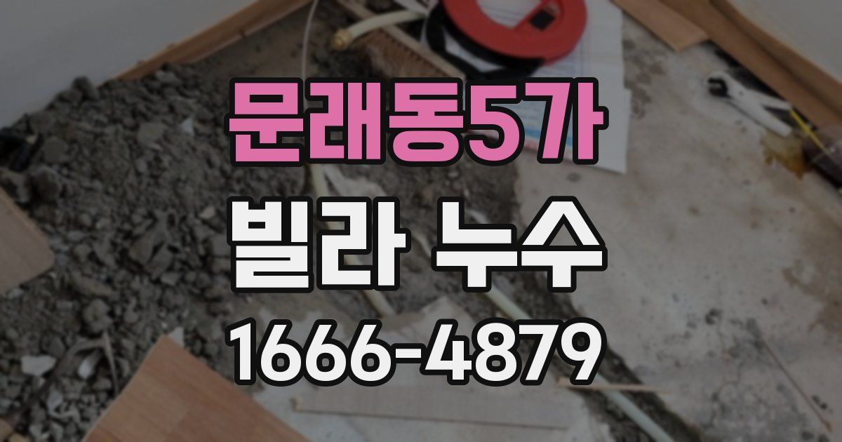 문래동5가 빌라 누수