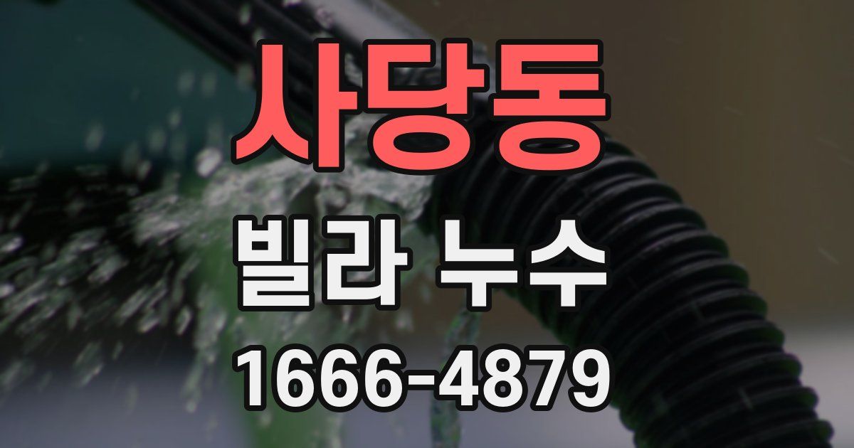 사당동 빌라 누수