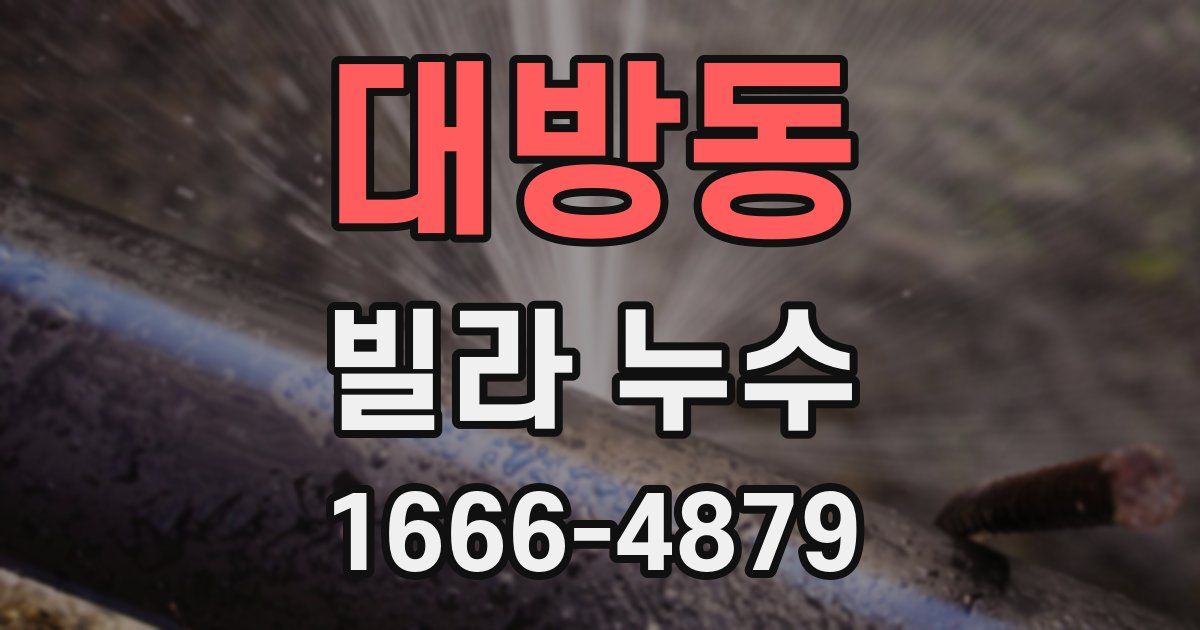 대방동 빌라 누수