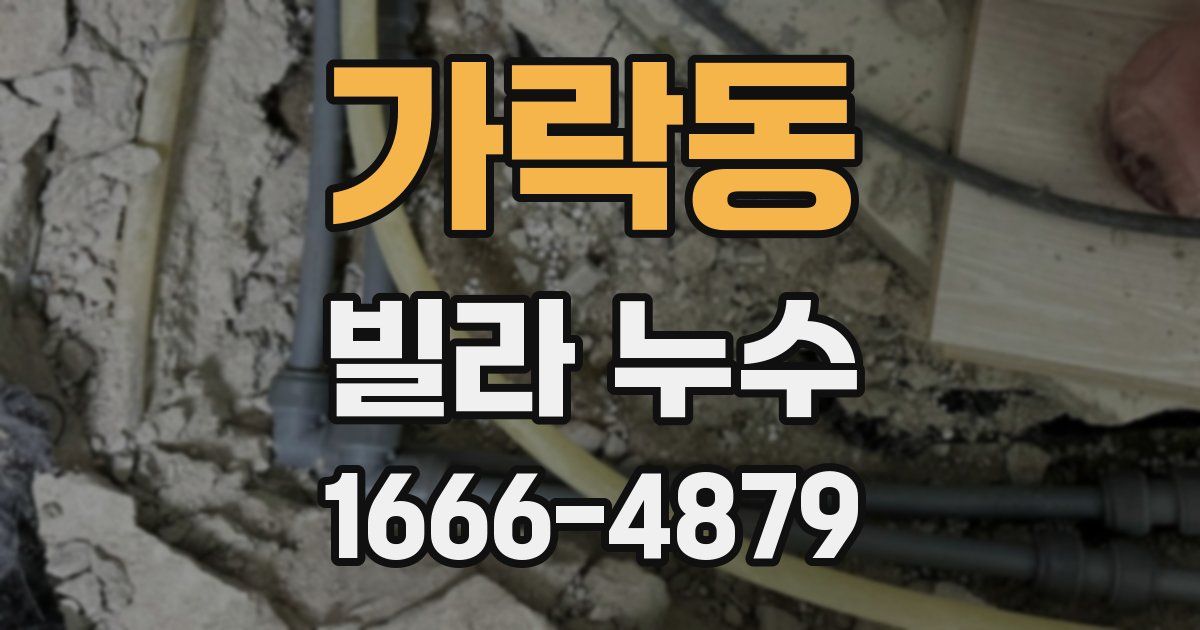 가락동 빌라 누수