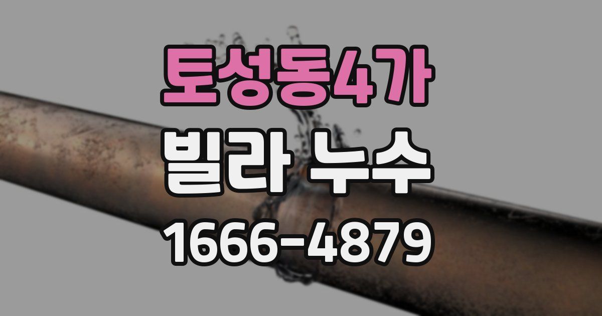 토성동4가 빌라 누수