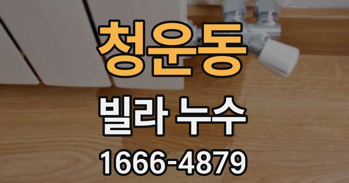 청운동 빌라 누수