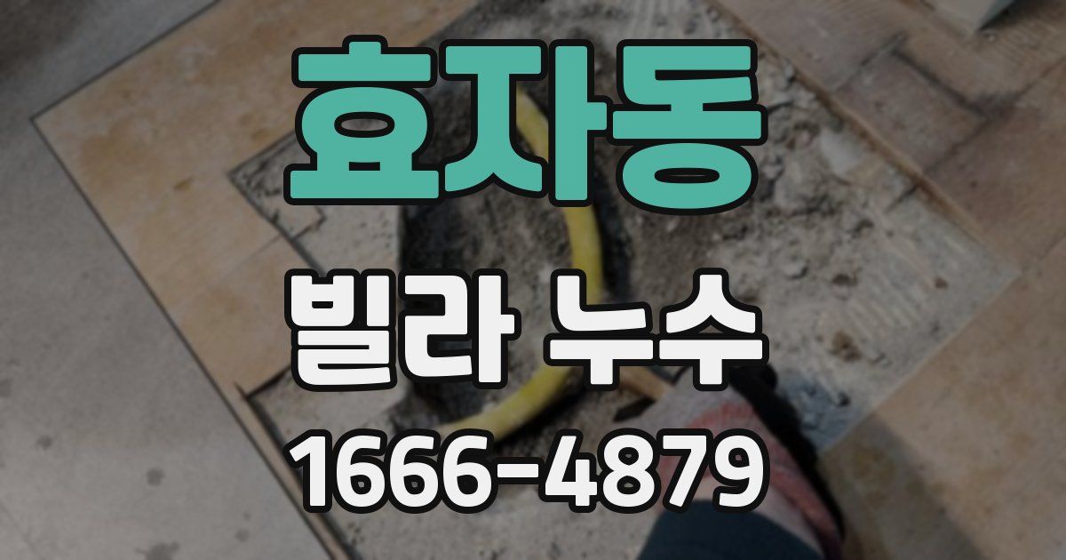 효자동 빌라 누수