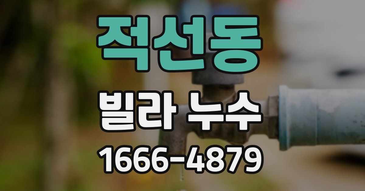 적선동 빌라 누수