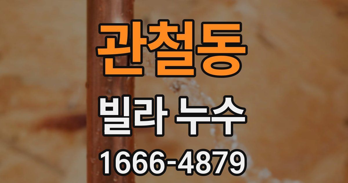 관철동 빌라 누수