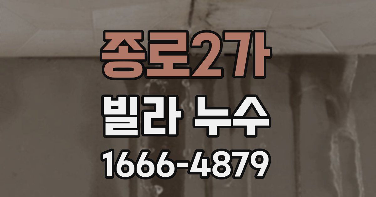 종로2가 빌라 누수