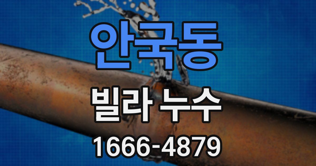 안국동 빌라 누수