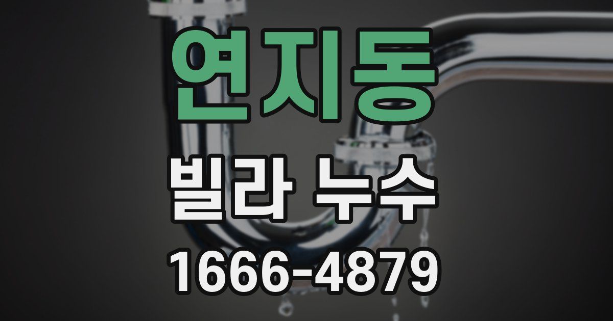 연지동 빌라 누수