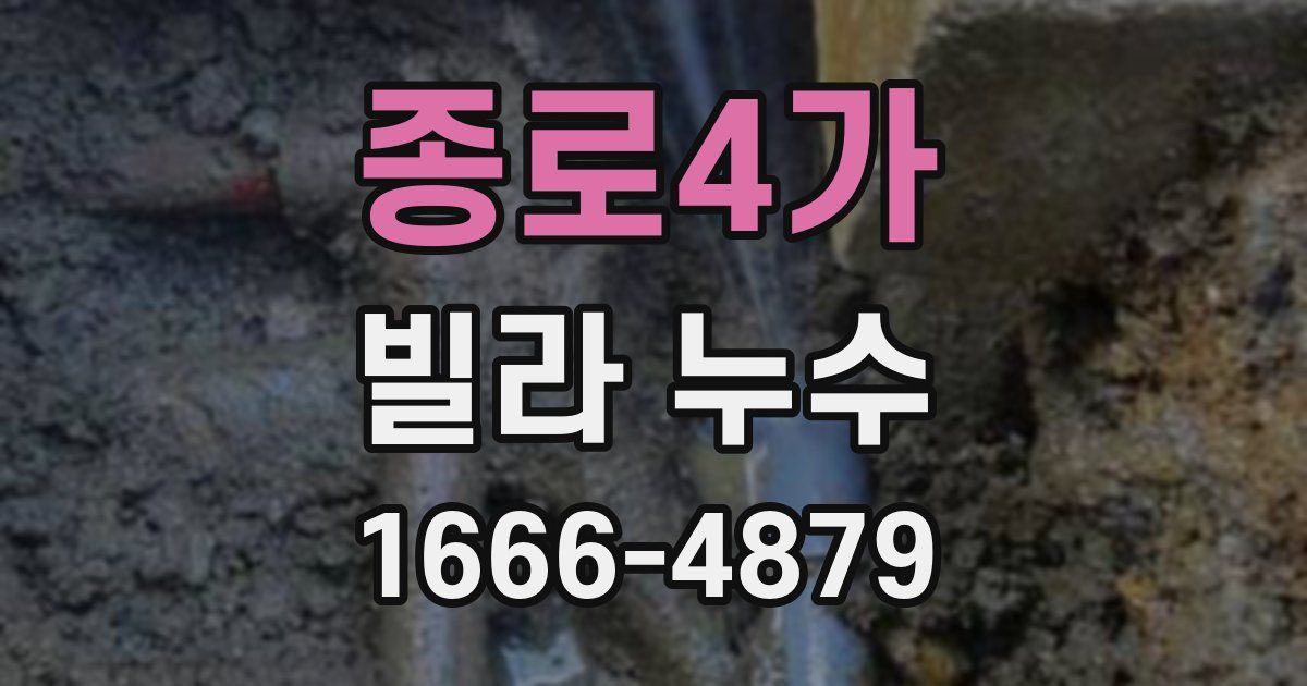 종로4가 빌라 누수