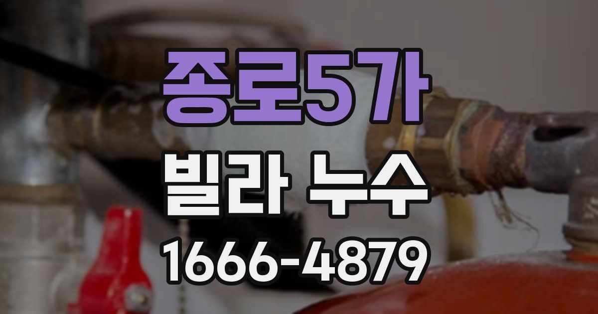 종로5가 빌라 누수