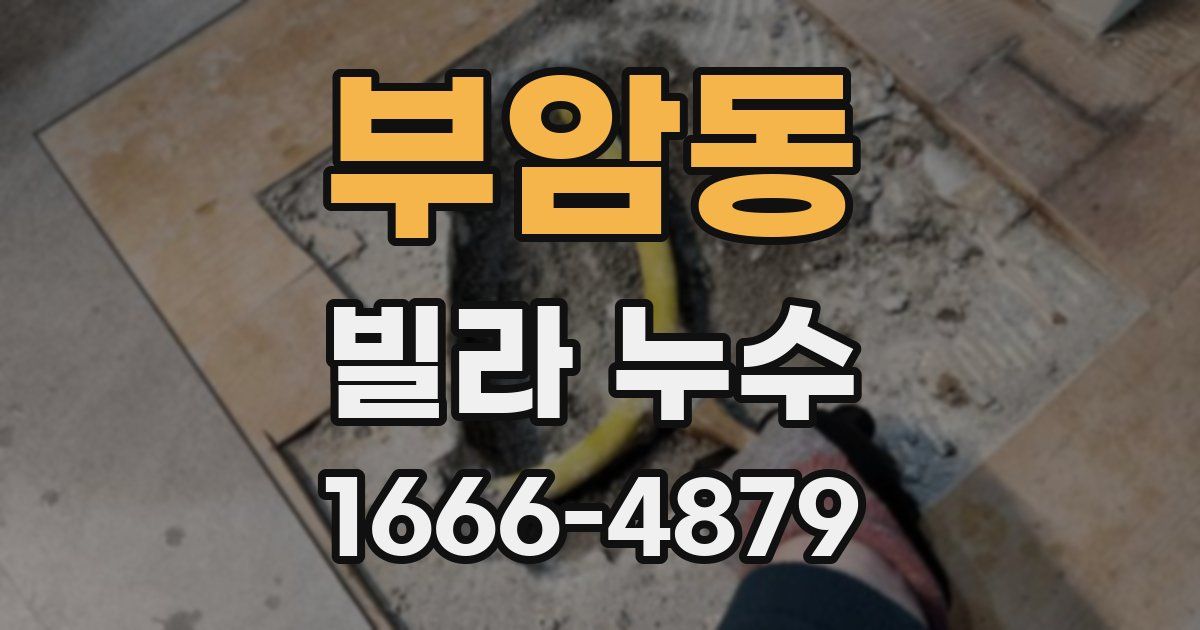 부암동 빌라 누수