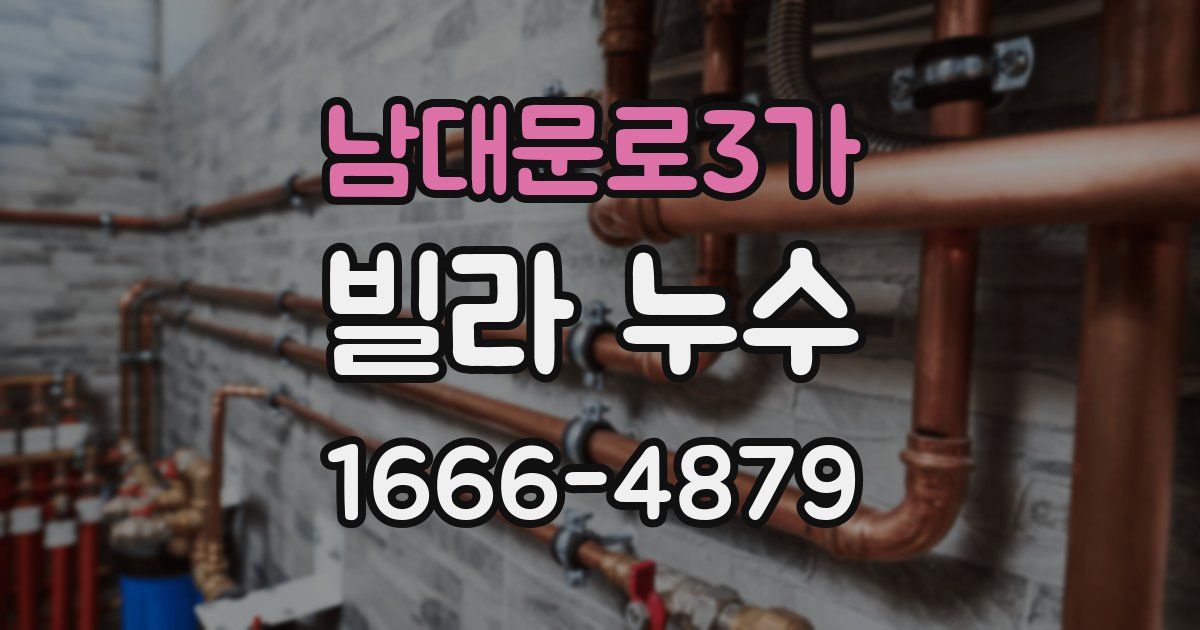 남대문로3가 빌라 누수
