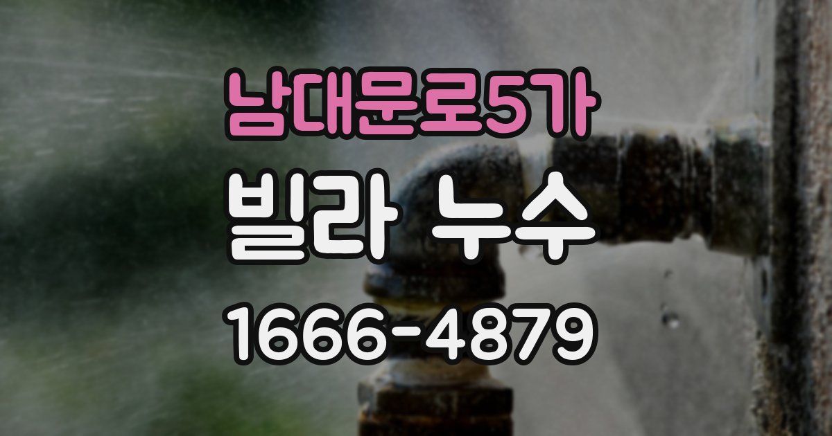 남대문로5가 빌라 누수
