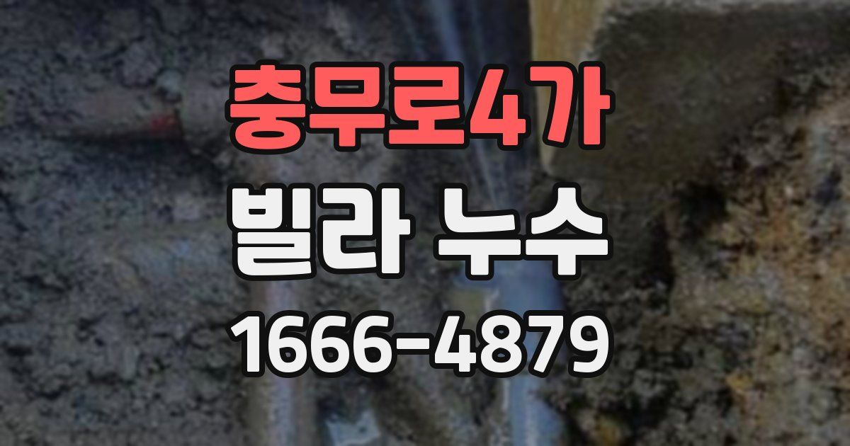 충무로4가 빌라 누수