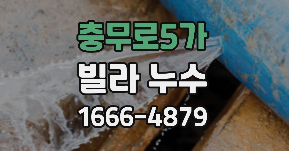 충무로5가 빌라 누수