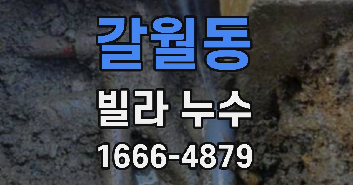 갈월동 빌라 누수