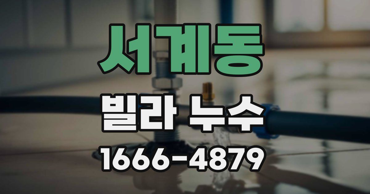 서계동 빌라 누수